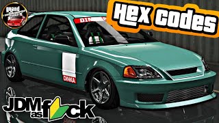 GTA V 55 JDM Crew Colours with Hex Codes and Tutorial NEW [upl. by Larok]