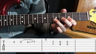 solo guitar Blues shuffle en G7 By Gus Quin tabs [upl. by Lidaa]