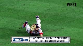 Joe Castiglione falls off chair after Andrew Benintendis heroic catch [upl. by Riorsson]