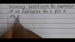 How to write request letter for bank solvency certificate [upl. by Iad]