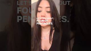 4 of pentacles Tarot Card meaning  Let’s talk tarot tarotforbeginners tarot [upl. by Sihtam]