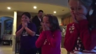 Parents Surprises Daughters with Adopted Brother Under The Christmas Tree [upl. by Nicolais]