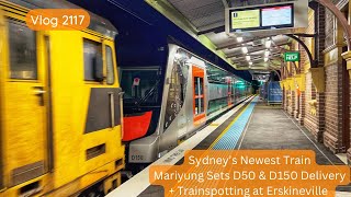 Sydney Trains Vlog 2117 Brand New Mariyung Sets D50 amp D150 Delivery amp Trainspotting at Erskineville [upl. by Gintz]