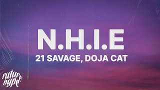 21 Savage  nhie Lyrics ft Doja Cat [upl. by Trust]