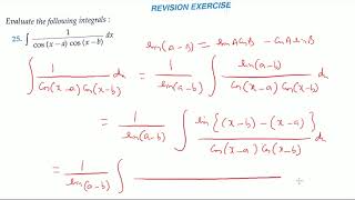 Integration 1 cosx  a cosx  b dx [upl. by Aineg553]