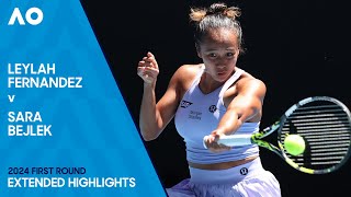 Leylah Fernandez v Sara Bejlek Extended Highlights  Australian Open 2024 First Round [upl. by Aidnac]