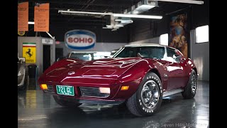 1973 Corvette  94905 Miles Great Condition MaroonBlack  Seven Hills Motorcars [upl. by Akena716]