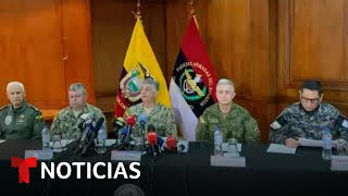 El Ejército de Ecuador informa sobre los arrestos tras el asalto al canal TC Televisión [upl. by Dnalloh]