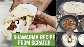 SHAWARMA RECIPE FROM SCRATCH IN TAMIL  KHUBBUS  SHAWARMA SAUCE  Home made Arabian delicacy [upl. by Edmonda]