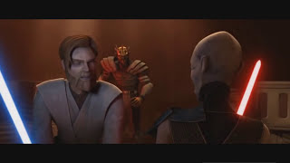 Star Wars The Clone Wars  Obi Wan amp Asajj Ventress VS Darth Maul amp Savage Opress  Latino HD [upl. by Ennayehc]