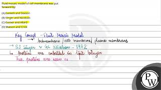 Fluid mosaic model of cell membrane was put forward by [upl. by Lenwood914]