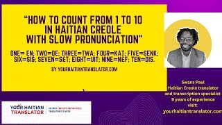 How to count from 1 to 10 in Haitian Creole Audio [upl. by Ceil79]