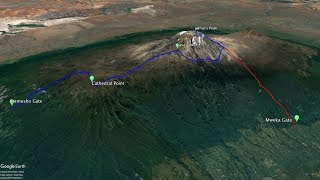 Mt Kilimanjaro  Lemosho Route  Map Overview [upl. by Sande]