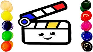 Fun Movie Clapperboard 🎬🎉  Creative Coloring for Kids and Toddlers [upl. by Aicssej]