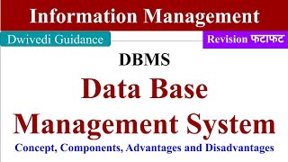 Database Management System DBMS Component of Database System Concept advantages information [upl. by Krissie]