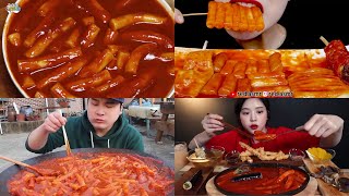 MUKBANG ASMR with TTEOKBOKKI Compilation video [upl. by Llenaej]