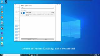 How to Install Miracast Connect Wireless Display Feature to Project to this PC in Windows 10 [upl. by Clova616]