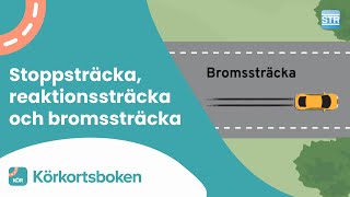 Stoppsträcka reaktionssträcka och bromssträcka  Körkortsboken [upl. by Ylac]