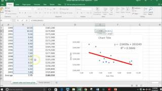 How to do a linear regression on excel [upl. by Akirehs466]