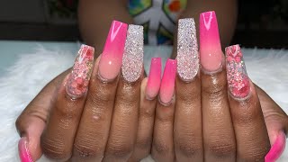 All Acrylic No Polish  Acrylic Nails Tutorial  Color Acrylic Ombré Nails [upl. by Wurster342]