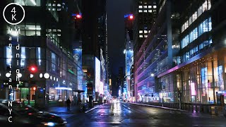 NYC Walking in the Midnight Rain  Manhattan New York 4K [upl. by Harve]