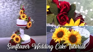 Sunflower Wedding Cake Tutorial preview [upl. by Aushoj]