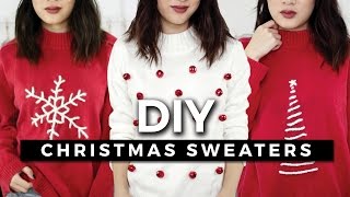 DIY Ugly Christmas Sweaters Easy amp Minimal  GIVEAWAY [upl. by Budworth773]