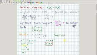 Sodda ratsional tenglamalar va ularning sistemalari 1qism Algebra 10sinf 15dars [upl. by Anilocin]