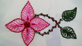 Hand Embroidery Flower Embroidery [upl. by Latsryk541]