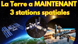 Station spatiale indienne  Station spatiale chinoise  Internationale  Trois stations spatiales [upl. by Antonella52]