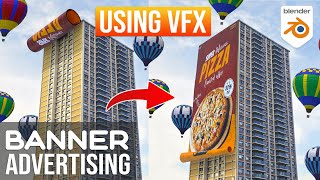 How To Create Banner Unroll CGI Ads Using VFX in Blender  Blender VFX Tutorial [upl. by Eivol]