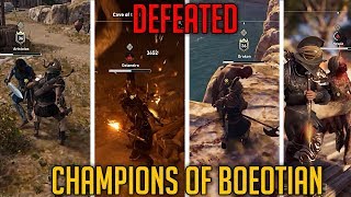 DEFEATING ALL FOUR CHAMPIONS OF BOEOTIAN  Locations  Assassins Creed Odyssey  GamZee [upl. by Bowerman68]