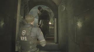 Resident Evil 2 REmake Mr X afraid of save room  safe room [upl. by Eidolem]