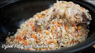 UZBEK PILAF WITH CHICKEN Cook at home STEPBYSTEP RECIPE [upl. by Sosthina]