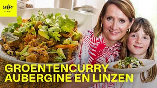 Gezonde groentecurry met aubergine en linzen in de Airfryer 🍆🥑🍲💚  Sofie Dumont [upl. by Anelah1]