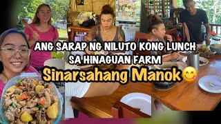 Sinarsahang Manok Lunch Kami Dito Sa Hinaguan Farm  simplyamory [upl. by Nadruoj]