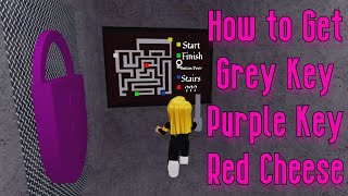 How to Get Grey Key Purple Key Red Cheese In Cheese Escape Roblox  Yellow Maze Map Chapter 1 [upl. by Calva363]