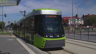 Poland Olsztyn tram 5 ride from Żołnierska to Carrefour [upl. by Gomez]