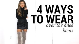 4 Ways to Wear Over The Knee Boots  How to Style Over The Knee Boots  Outfit Ideas  Lookbook [upl. by Savior613]