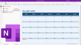 Insert an Editable Calendar into a OneNote Page\Section [upl. by Leirbag]