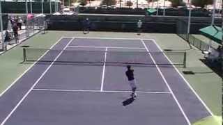 Kei Nishikori 2014 Indian Wells Practice with Michael Chang 392014 [upl. by Algy551]