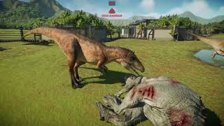 T REX vs GIGANOTOSAURUS vs INDOMINUS REX vs ACROCANTHOSAURUS vs CARCHARODONTOSAURUS JWE2 [upl. by Nnahgem]