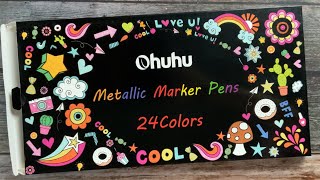 Ohuhu Metallic Pens  Markers with Brush Tip [upl. by Isayg]