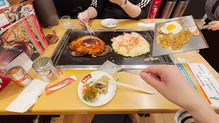 Best Okonomiyaki Restaurant with Teppanyaki in Osaka Japan [upl. by Barna63]