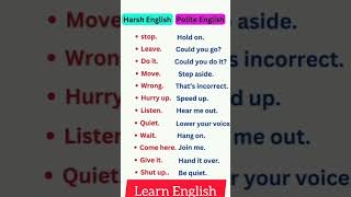 Harsh english amp Polite english  easy learning English english trending shorts education [upl. by Feirahs]