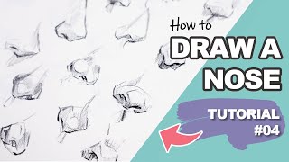 How to DRAW A NOSE for BEGINNERS Face Drawing Tutorial 4 [upl. by Herr]