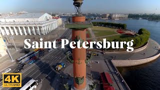 World Travel Aerial View of Saint Petersburg Russia 4k video [upl. by Sherard]