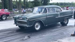 55 chevy makes a pass at milan dragway [upl. by Chansoo]