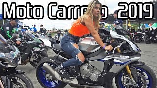 MOTOCARRERO 2019  AMAZING Superbikes in Brazil Loud exhausts amp BURNOUTS [upl. by Dranal907]