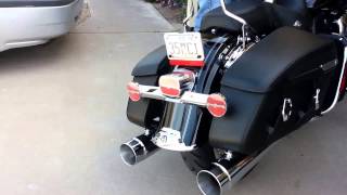 2013 Harley Roadking Classic  Stage 1 CFR slipons [upl. by Annahsirhc]